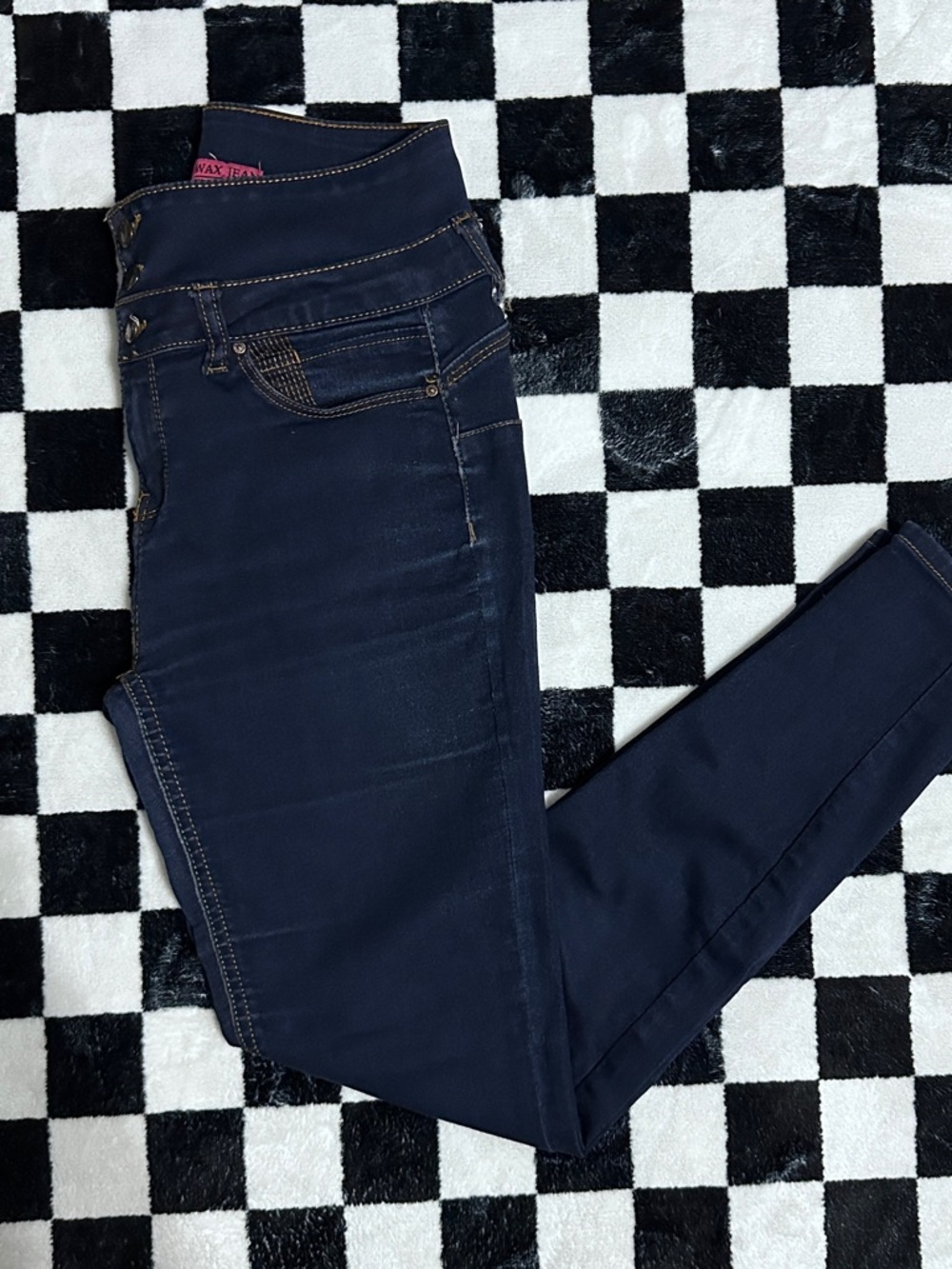 Wax Jean Navy High-Rise Slim Jeans
